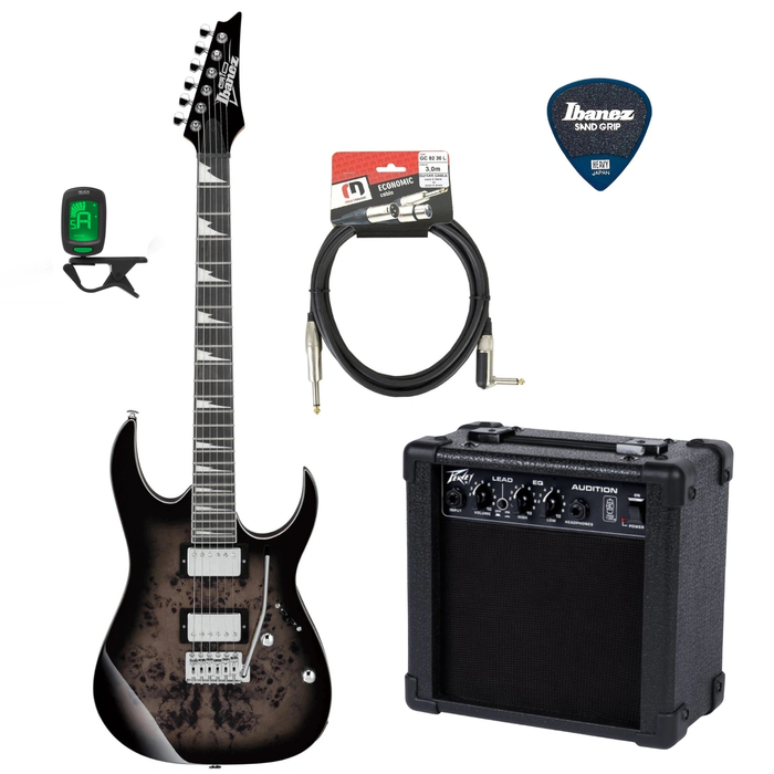 Zestaw gitarowy Ibanez GRG220PA1-BKB gitara elektryczna Superstrat z combo Peavey AUDITION i akcesoriami 