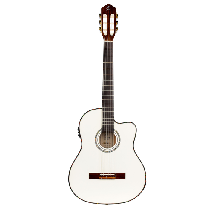 Gitara elektroklasyczna Ortega RCE145WH biała 4/4 z pokrowcem