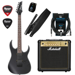 Zestaw gitara elektryczna Ibanez RG421EX-BKF z combo Marshall MG15G Gold z akcesoriami