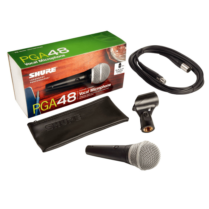 Kardioidalny mikrofon dynamiczny Shure PGA48-XLR-E do wokalu