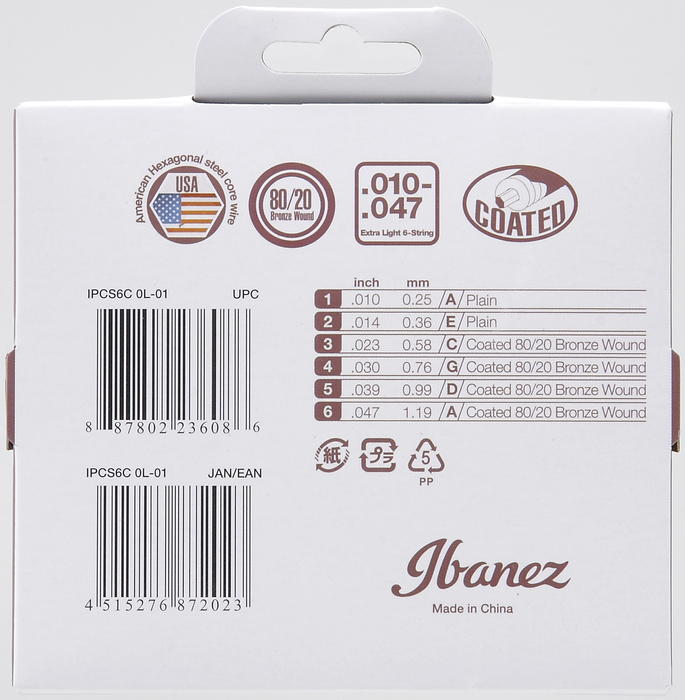 Struny do gitary piccolo Ibanez EWP Ibanez IPCS6C 10-47 Extra Light (1 komplet)