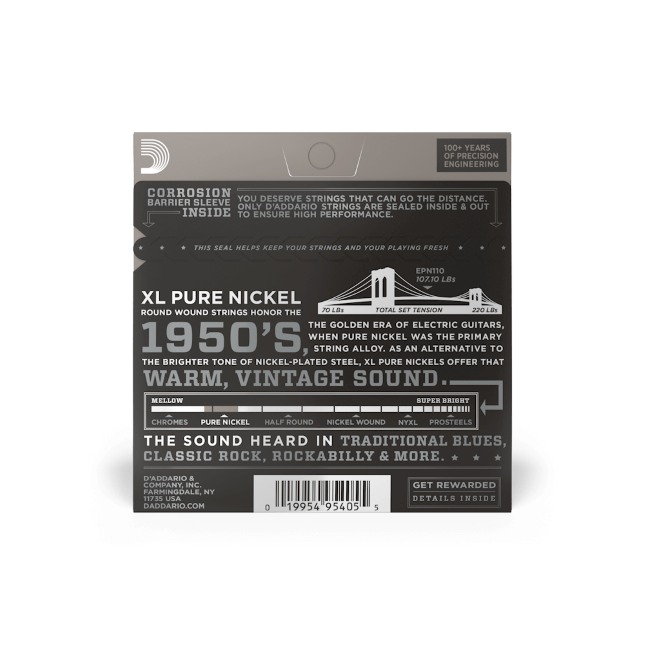 Struny do gitary elektrycznej D'Addario EPN110 Regular Light 10-45