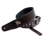 Pas do gitary skórzany Ortega OSCU-3 Dark Brown Lizzy ciemnobrązowy