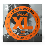 Struny do gitary elektrycznej D'Addario EXL110-3D XL Nickel Wound Regular Light 3PACK 10-46