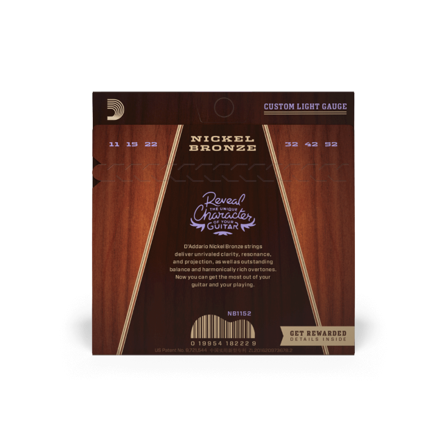 Struny do gitary akustycznej D'Addario NB1152 Custom Light 11-52