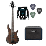 Zestaw gitara basowa Ibanez GSRM20B-WNF GIO Walnut Flat z combo Laney