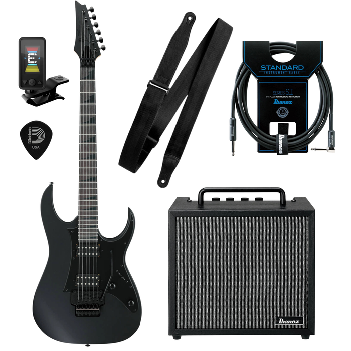 Zestaw gitara elektryczna Ibanez GRGR330EX-BKF z combo Ibanez IBZ10GV2 + akcesoria