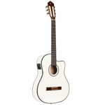 Gitara elektroklasyczna Ortega RCE145WH biała 4/4 z pokrowcem