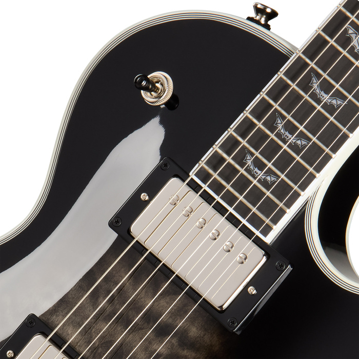 Epiphone EXCLUSIVE Bats in Flight Les Paul Custom Quilt Transparent Ebony Burst gitara elektryczna