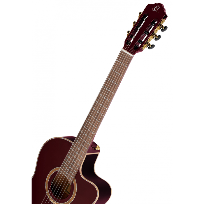 Gitara elektroklasyczna Ortega RCE138-T4STR bordowa 4/4 z pokrowcem