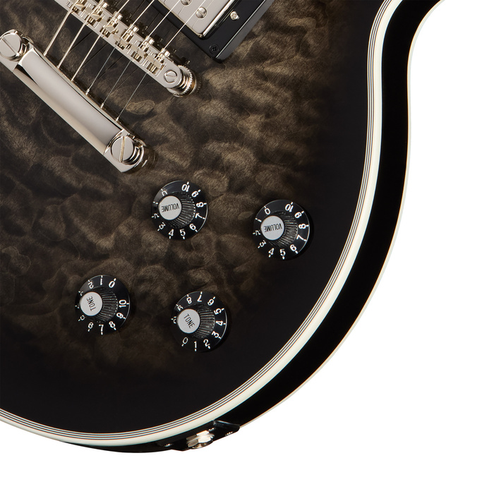Epiphone EXCLUSIVE Bats in Flight Les Paul Custom Quilt Transparent Ebony Burst gitara elektryczna