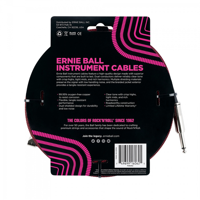 Kabel instrumentalny Ernie Ball 6062 J/Jk 7,6m
