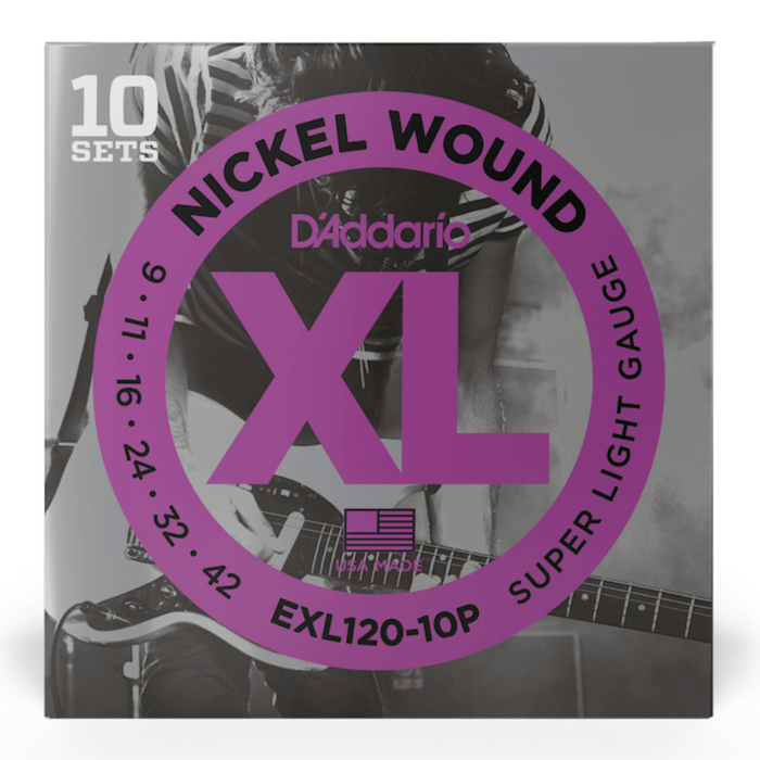 Struny do gitary elektrycznej D'Addario EXL120-10P XL Nickel Wound Super Light 10PACK 09-42
