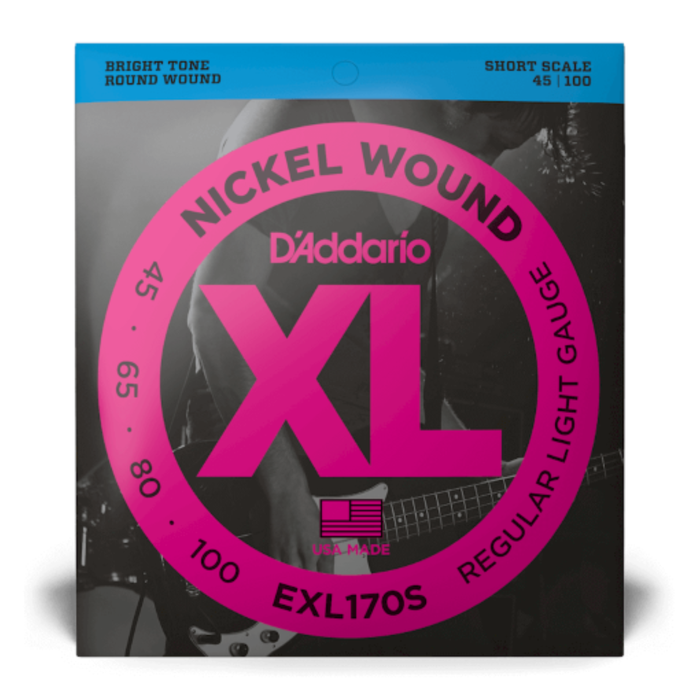 Struny do gitary basowej D'Addario EXL170S Regular Light 45-100 Short Scale