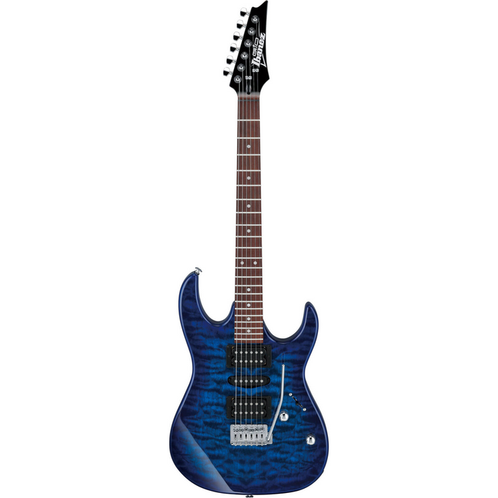 Gitara elektryczna niebieska Ibanez GRX70QA-TBB Transparent Blue Burst