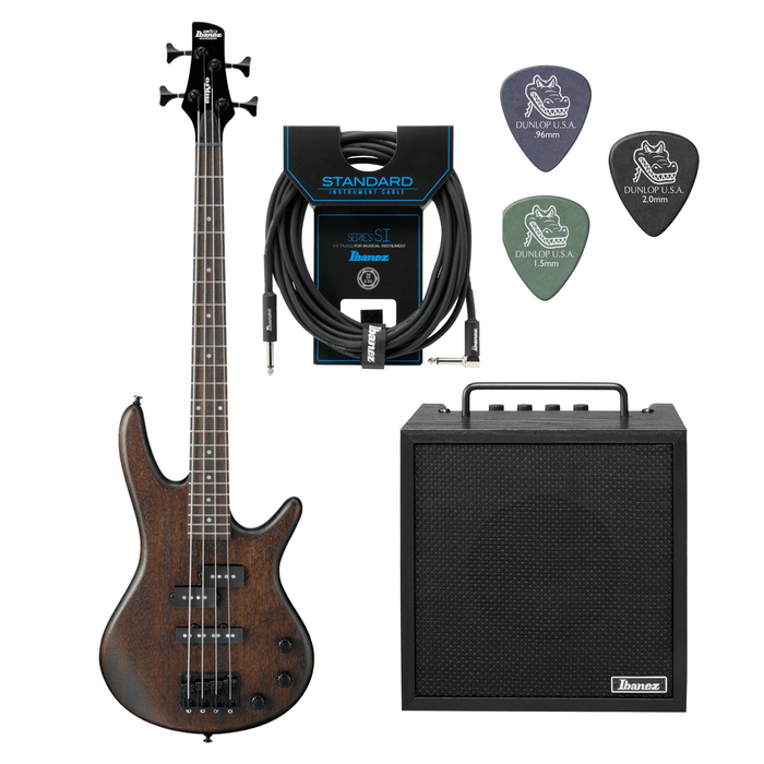 Zestaw gitara basowa Ibanez GSRM20B-WNF GIO Walnut Flat z combo Ibanez