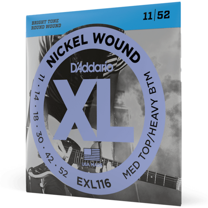 Struny do gitary elektrycznej D'Addario EXL116 Medium Top/Heavy Bottom 11-52