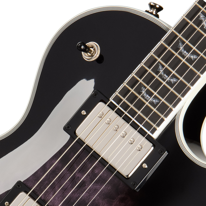Epiphone Exclusive Bats in Flight Les Paul Custom Quilt Dark Purple Burst gitara elektryczna
