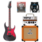 Zestaw gitara elektryczna Ibanez GRG131DX-BKF GRG superstrat ze wzmacniaczem i kolumną Orange