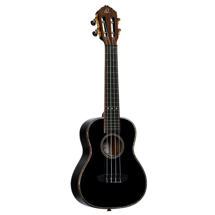 Ukulele koncertowe Ortega RUOX-CC Onyx czarne połysk świerk/mahoń + pokrowiec