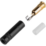 Gniazdo jack 3,5mm na kabel stereo Rean NYS240BG czarny ze złoconymi stykami