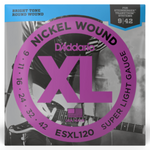 D'Addario ESXL120 Niklowane struny do gitary elektrycznej 6-strunowej 9-42 super light