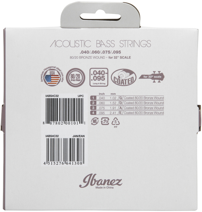Struny do akustycznej gitary basowej Ibanez IABS4C32 40-95 (1 komplet)