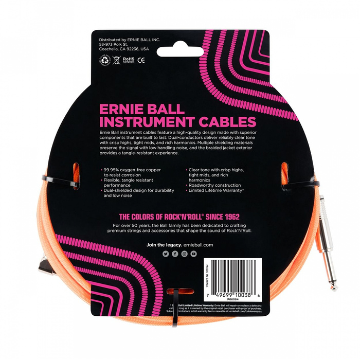 Kabel instrumentalny Ernie Ball 6084 J/Jk 5,5m