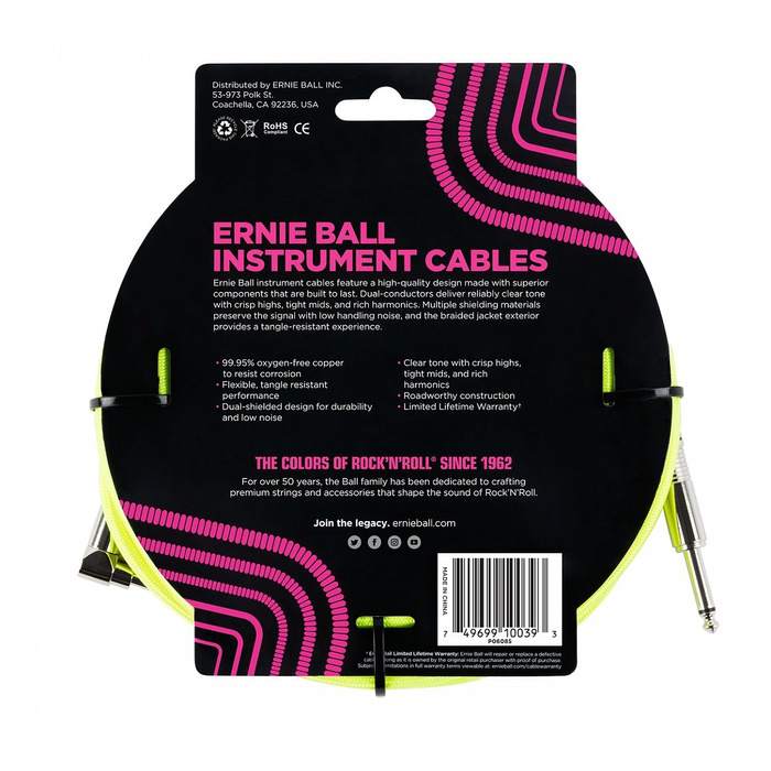 Kabel instrumentalny Ernie Ball 6085 J/Jk 5,5m