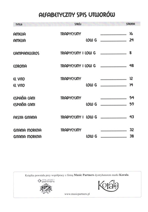 Ukulele flamenco - utwory na ukulele w stroju tradycyjnym i low G