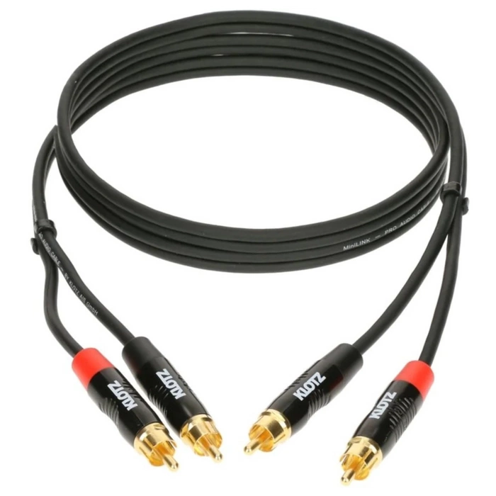 Kabel audio Klotz 2RCA/2RCA 0,9m 1x0.22mm² KT-CC090