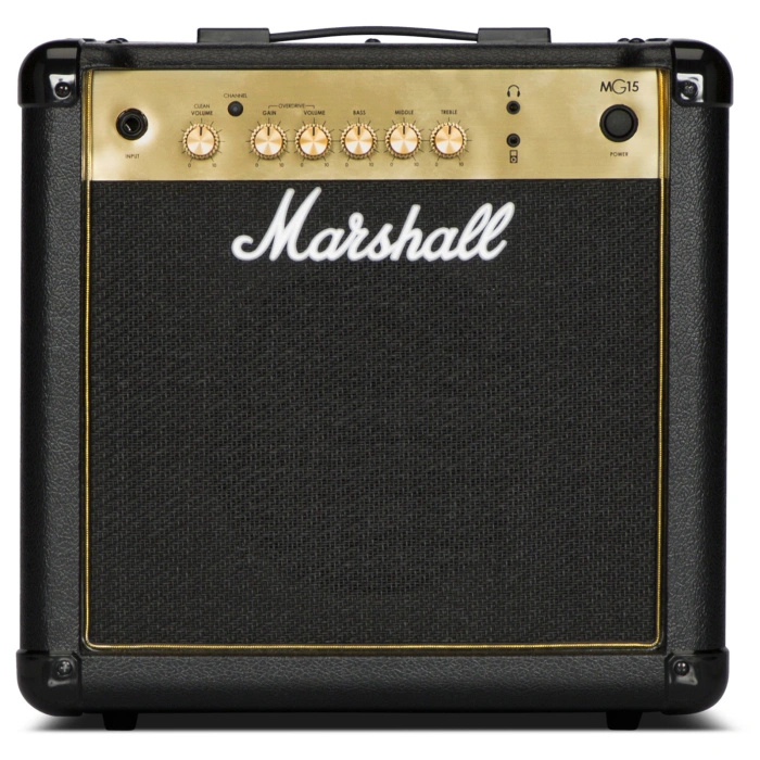 Zestaw gitara elektryczna Ibanez GRG120QASPBKG z combo Marshall MG15G Gold i akcesoriami 