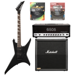 Zestaw gitara elektryczna Jackson Warrior WRX24 Satin Black X Series z kolumną Marshall i wzmacniaczem Peavey