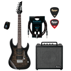 Zestaw gitarowy Ibanez GRX70QA-TKS gitara elektryczna z kombo gitarowym Ibanez IBZ10GV2 i akcesoriami