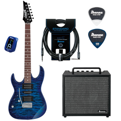 Zestaw gitarowy Ibanez GRX70QAL-TBB gitara elektryczna leworęczna z combo Ibanez i akcesoriami