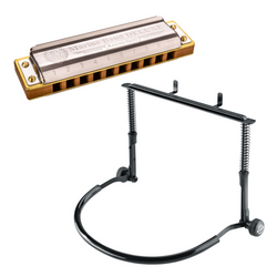 Zestaw harmonijka ustna Hohner Marine Band Deluxe 2005/20 C tonacja z uchwytem 16415 König & Meyer