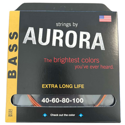 Pomarańczowe Struny do gitary basowej 4-strunowej Aurora Premium Orange 40-100 Light Pomarańczowe
