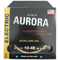 Złote Struny do gitary elektrycznej Aurora Premium Gold 10-46 Medium Złote
