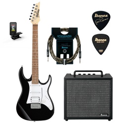 Zestaw gitarowy Ibanez GRX40-BKN GIO gitara elektryczna z combo Ibanez IBZ10GV2 z akcesoriami