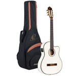 Gitara elektroklasyczna Ortega RCE145WH biała 4/4 z pokrowcem