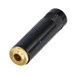 Gniazdo jack 3,5mm na kabel stereo Rean NYS240BG czarny ze złoconymi stykami
