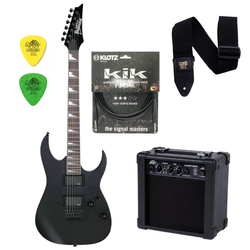 Zestaw gitara elektryczna Ibanez GRG121DX-BKF z combo gitarowym Peavey AUDITION 7W i akcesoriami