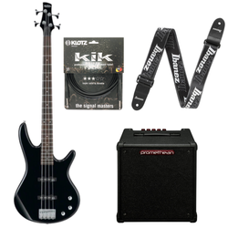 Zestaw gitara basowa Ibanez GSR180-BK z combo Promethean + akcesoria