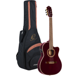 Gitara elektroklasyczna Ortega RCE138-T4STR bordowa 4/4 z pokrowcem