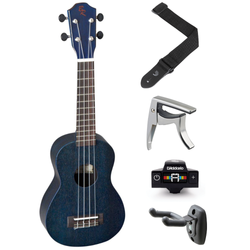 Zestaw Ukulele sopranowe czarne dla zaawansowanych Baton Rouge V1-S Dawn + Akcesoria