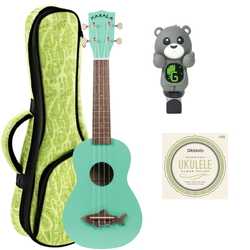 Zestaw ukulele dla dzieci drewniane sopranowe KALA MK SS GRN z pokrowcem i akcesoriami