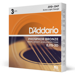 Struny do gitary akustycznej D'Addario EJ15-3D Extra Light 10-47 3PACK