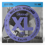 D'Addario EXL115  struny do gitary elektrycznej XL Nickel Wound Medium Set 11-49