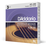 Struny do gitary akustycznej D'Addario EJ26-3D Custom Light 11-52 3PACK