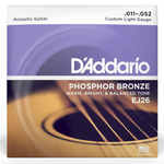 D'Addario EJ26 struny do gitary akustycznej Phosphor Bronze custom Light 11-52